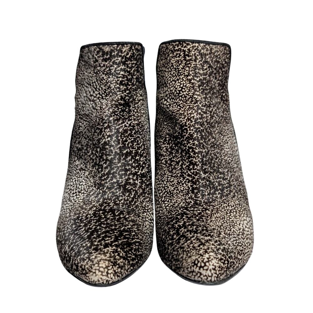 Stuart Weitzman Calf Hair Wedge Booties Sculptural Heel - Picture 3 of 8